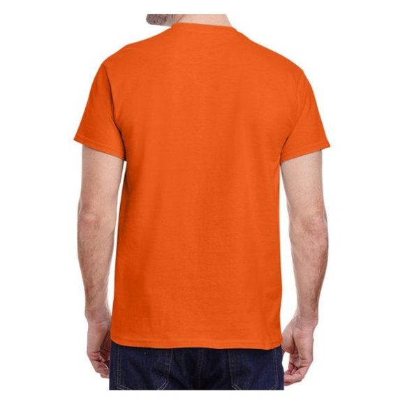 🆕 GILDAN ADULT ULTRA COTTON ROUND-NECK SHORT SLEEVE T-SHIRT - ORANGE - MEN - Picture 4 of 5